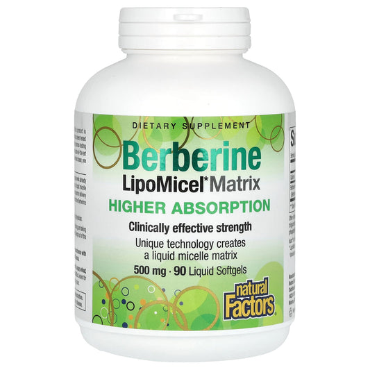 Natural Factors-Berberine LipoMicel Matrix-500 mg-90 Liquid Softgels