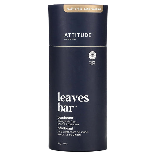 ATTITUDE-Leaves Bar Deodorant-Sage & Rosemary-3 oz (85 g)