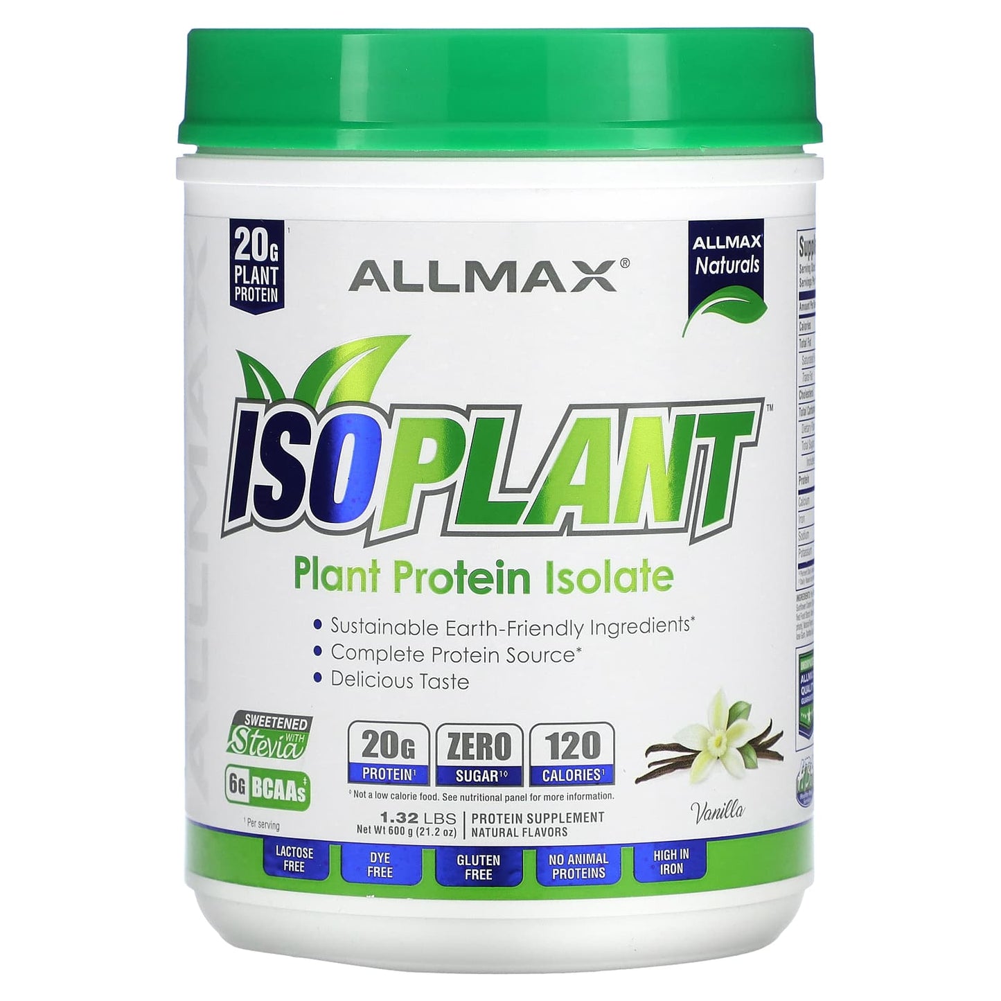 ALLMAX-ISOPLANT-Plant Protein Isolate-Vanilla-1.32 lbs (600 g)