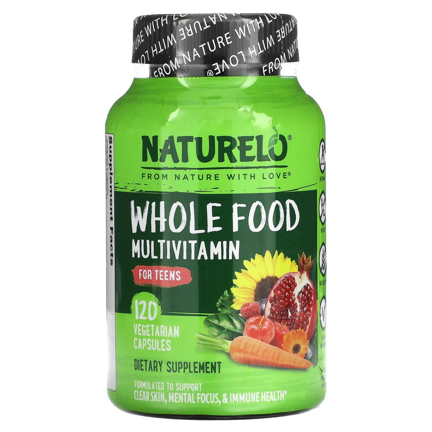 NATURELO-Whole Food Multivitamin for Teens-120 Vegetarian Capsules