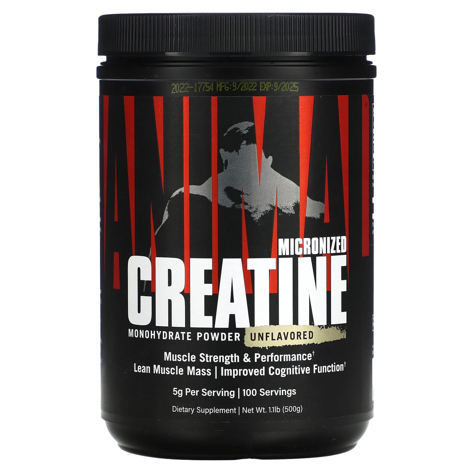 Animal-Micronized Creatine-Monohydrate Powder-Unflavored-1.1 lb (500 g)