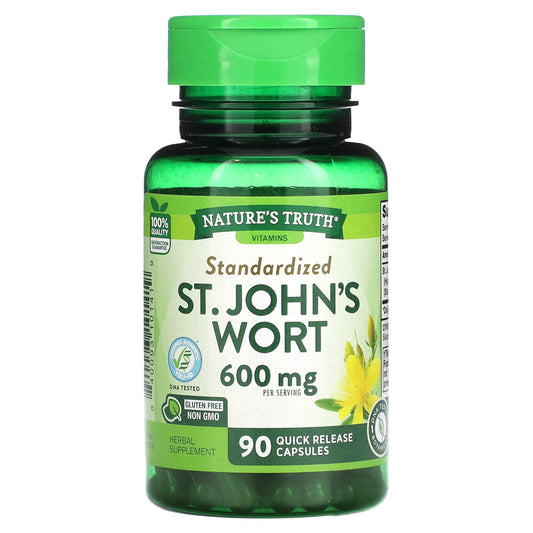 Nature's Truth-Standardized St. John's Wort-600 mg-90 Quick Release Capsules (300 mg per Capsule)