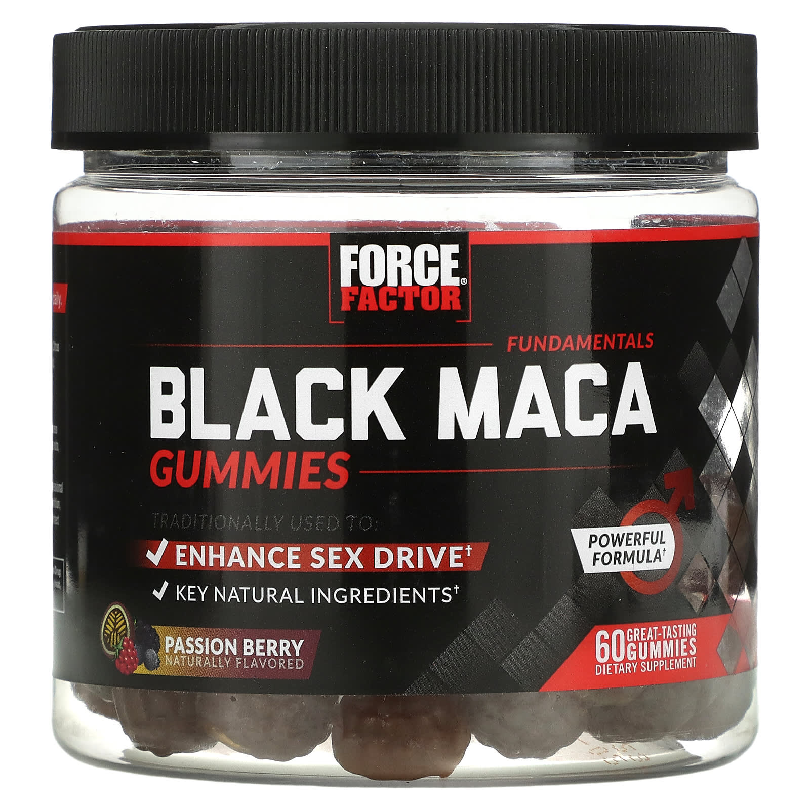 Force Factor-Fundamentals-Black Maca-Passion Berry-60 Gummies