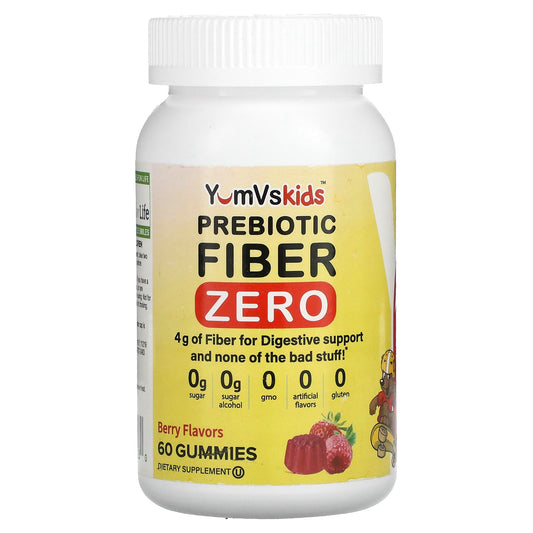 YumV's-Prebiotic Fiber Zero-Berry-4 g-60 Gummies (2 g per Gummy)