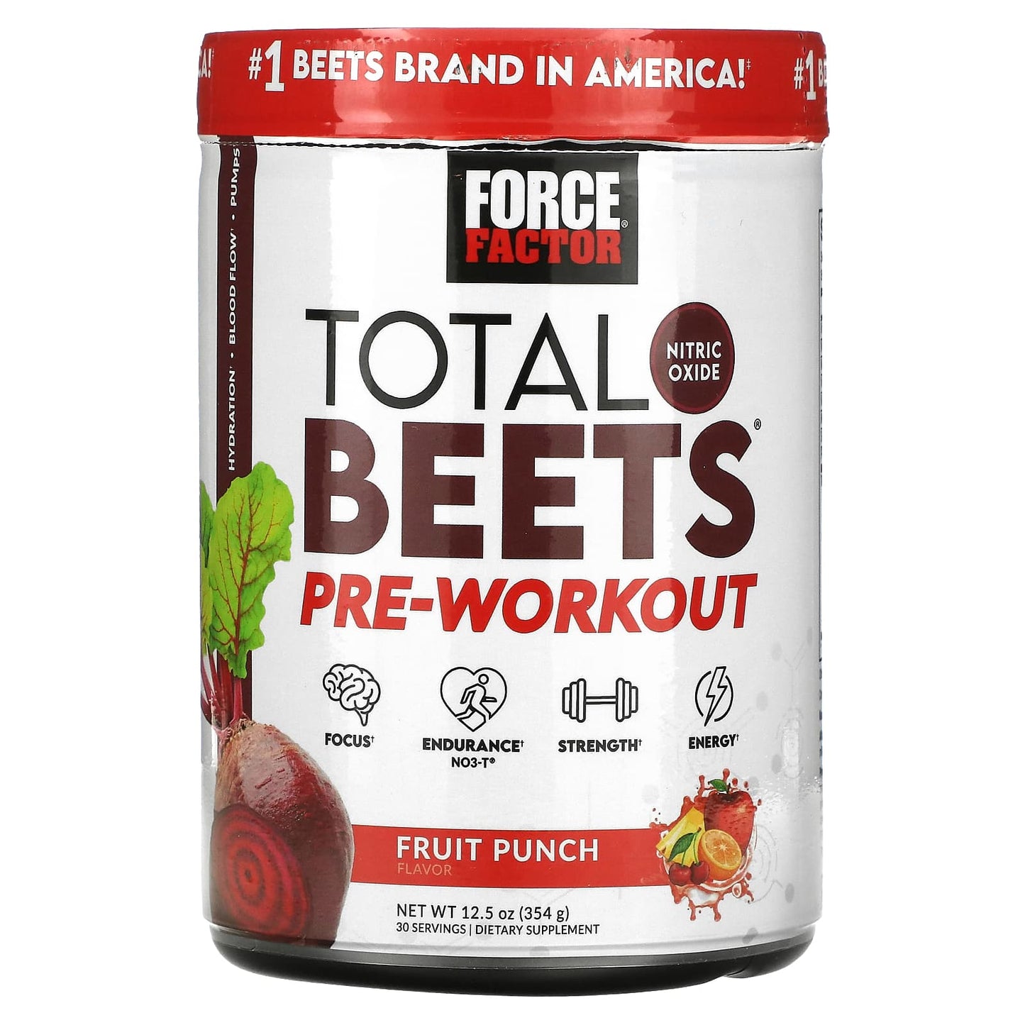 Force Factor-Total Beets-Pre-Workout-Fruit Punch-12.5 oz (354 g)