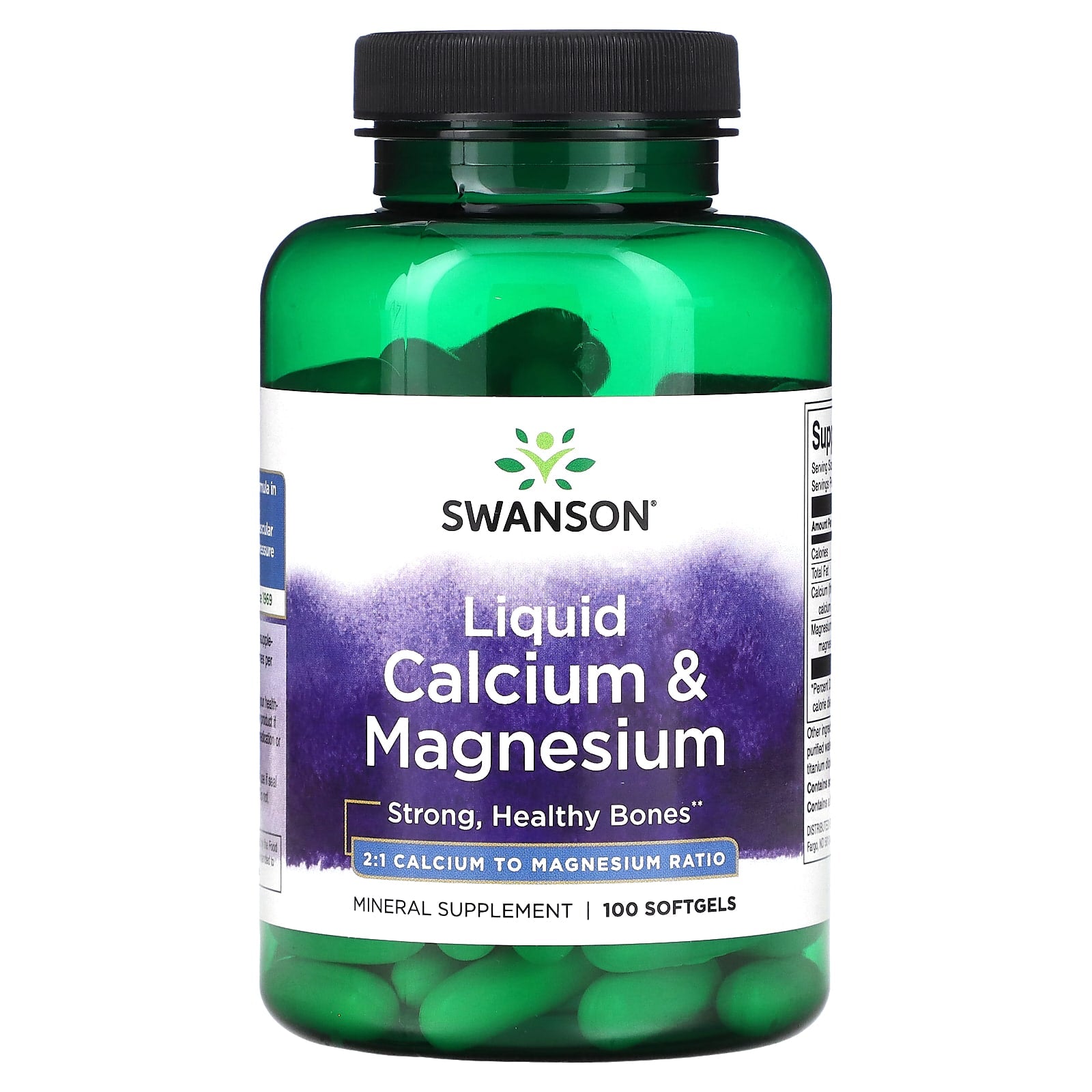 Swanson-Liquid Calcium & Magnesium-100 Softgels