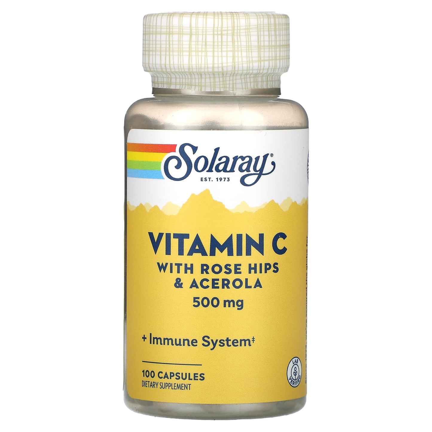 Solaray-Vitamin C-with Rose Hips & Acerola-500 mg-100 Capsules