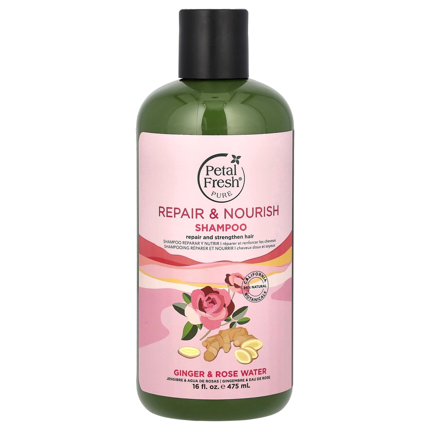 Petal Fresh-Pure-Repair & Nourish Shampoo-Ginger & Rose Water-16 fl oz (475 ml)