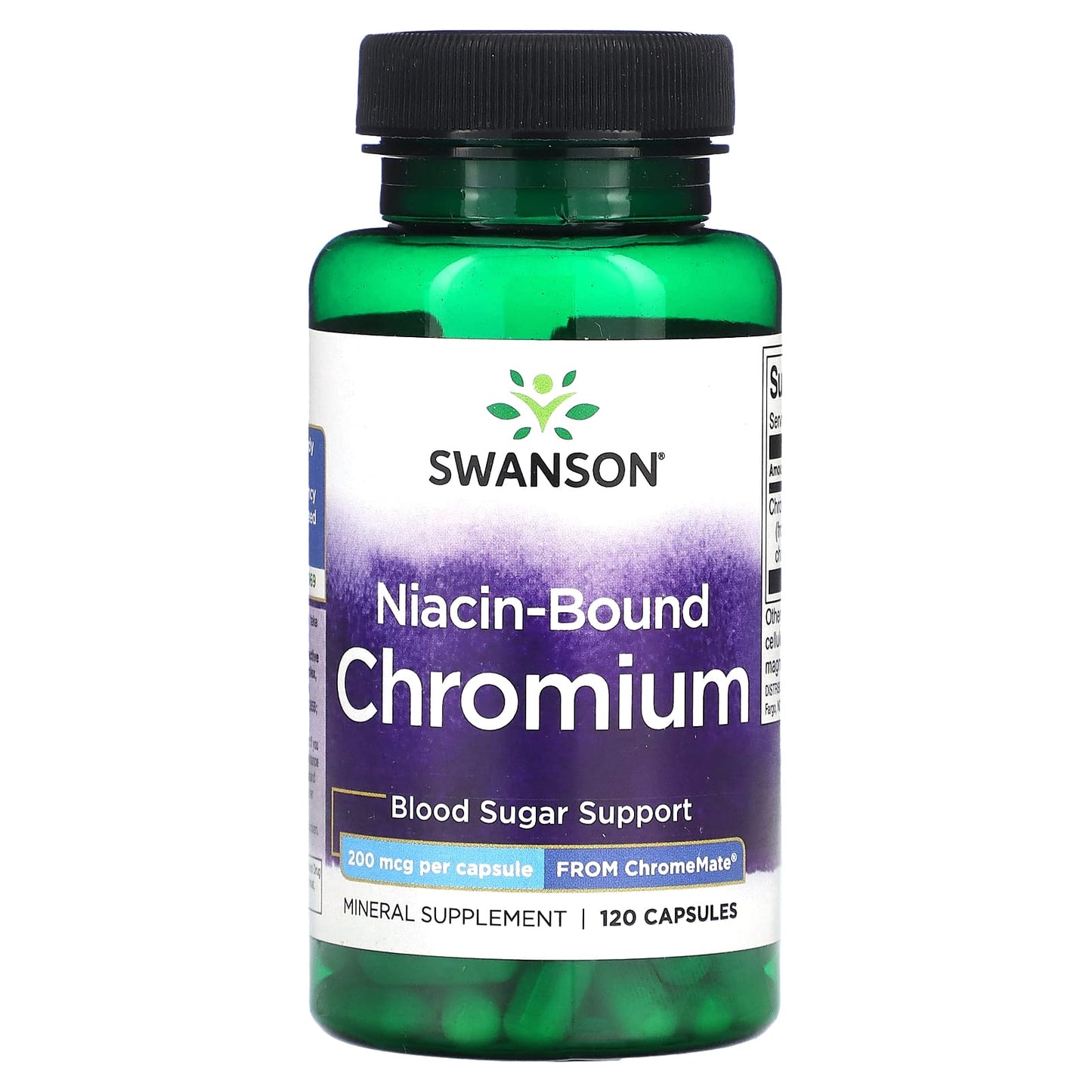 Swanson-Niacin-Bound Chromium-200 mcg-120 Capsules