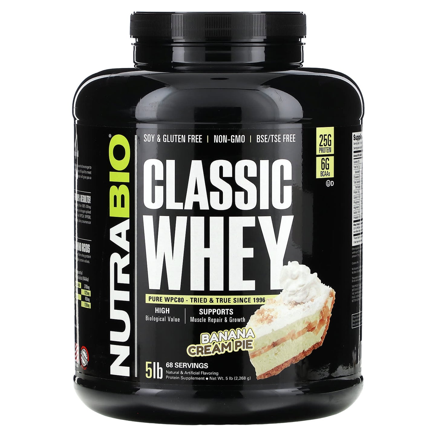 NutraBio-Classic Whey-Banana Cream Pie-5 lb (2,268 g)