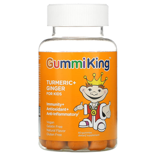 GummiKing-Turmeric + Ginger For Kids-Immunity + Antioxidant + Anti-Inflammatory-Mango-60 Gummies