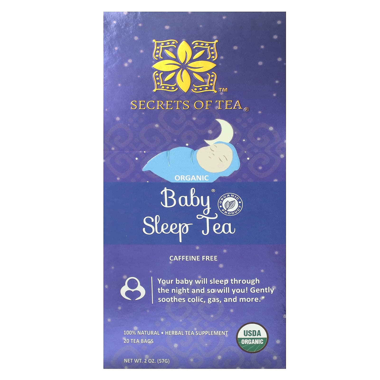 Secrets of Tea-Organic Baby Sleep Tea-Caffeine Free-20 Tea Bags-2 oz (57 g)