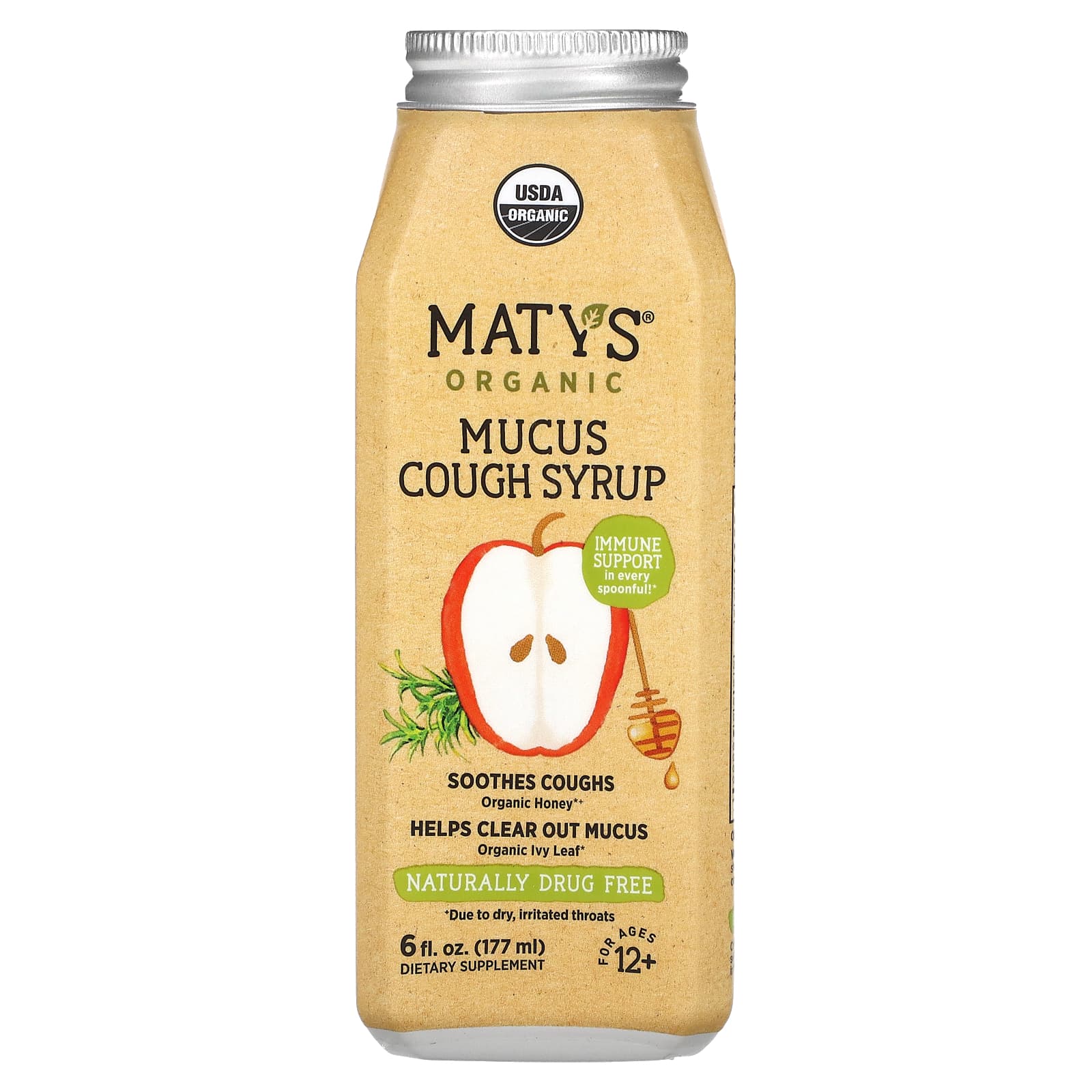 Maty's-Organic Mucus Cough Syrup-Ages 12+-6 fl oz (177 ml)