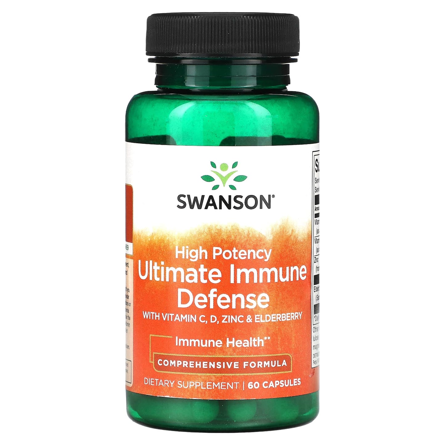 Swanson-High Potency Ultimate Immune Defense with C-D-Zinc & Elderberry-60 Capsules