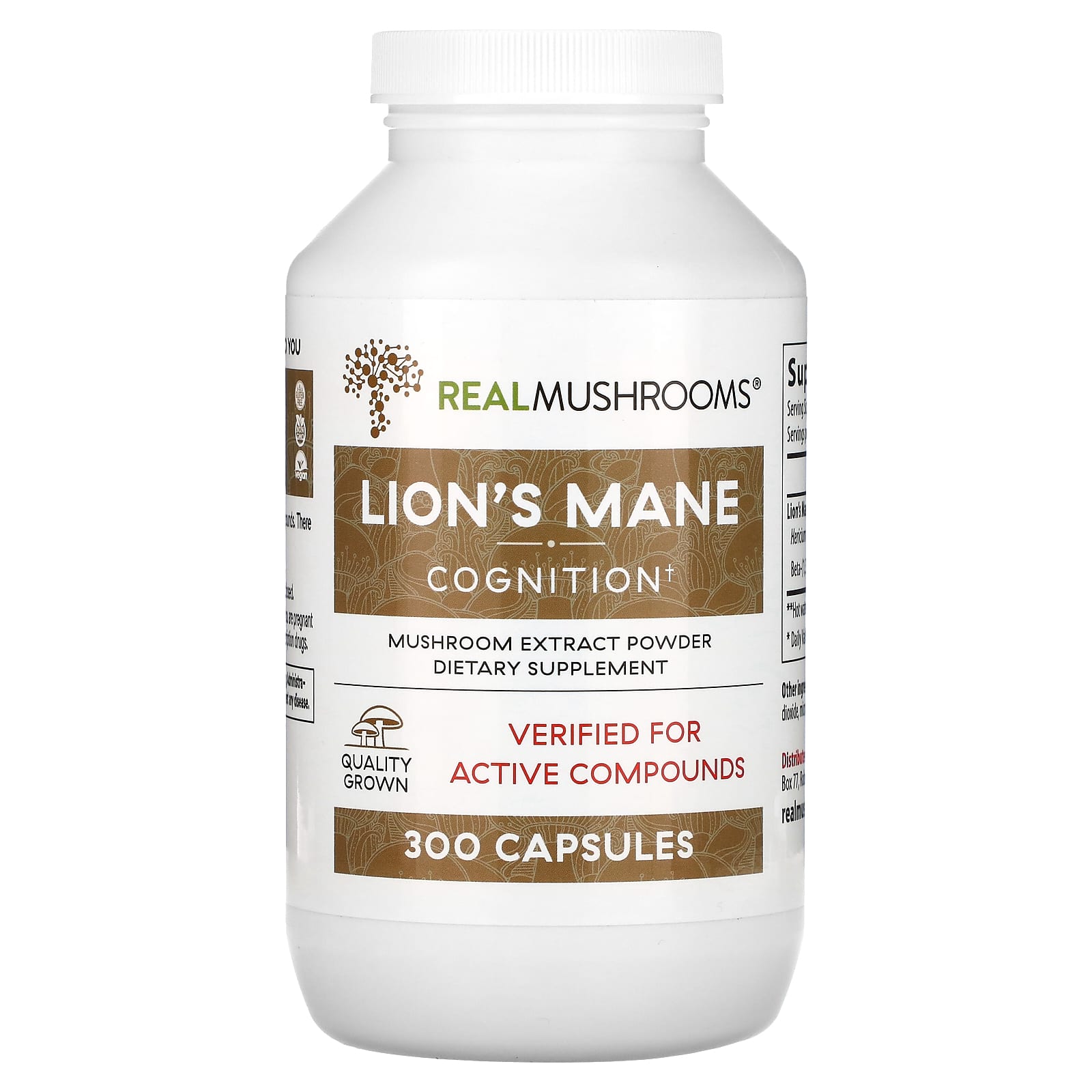 Real Mushrooms-Lion's Mane-Cognition-300 Capsules