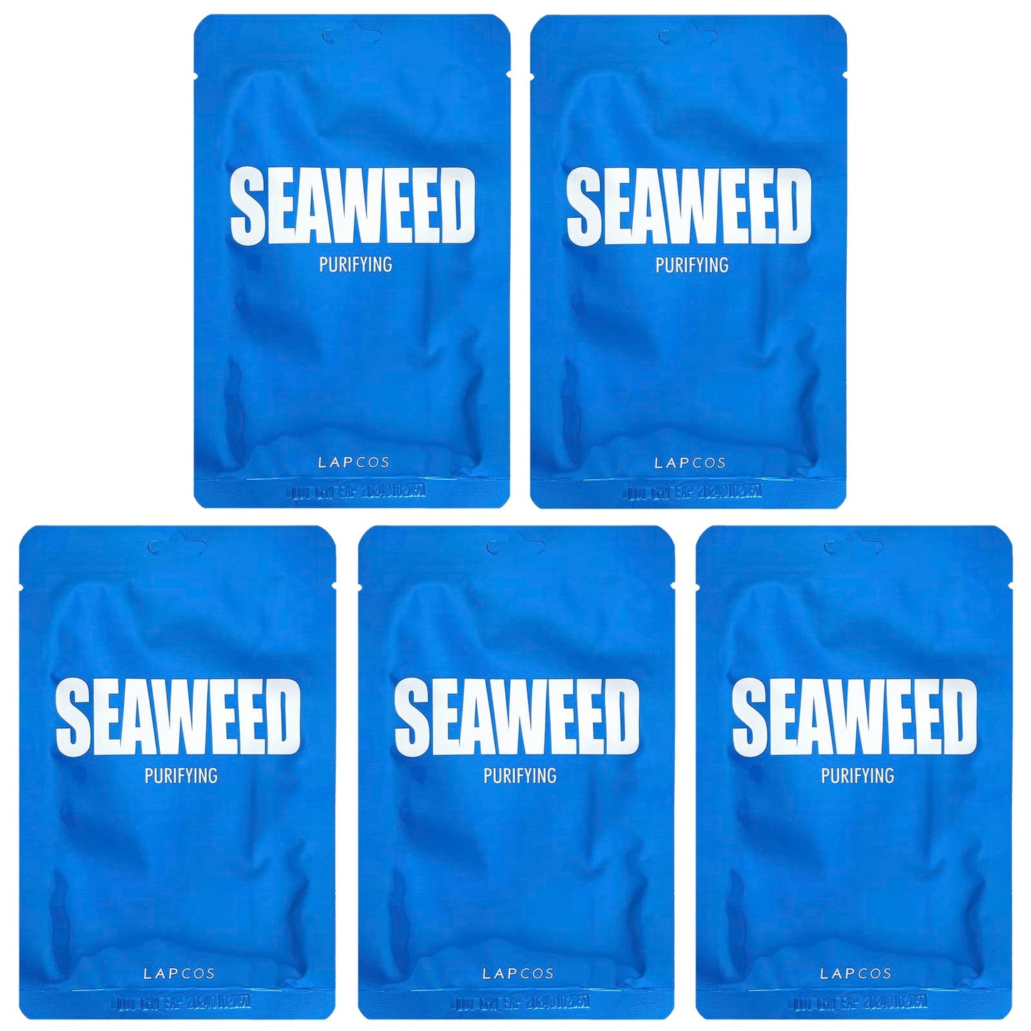 Lapcos-Seaweed Beauty Sheet  Mask Set-Purifying-5 Sheets-0.84 fl oz (25 ml) Each