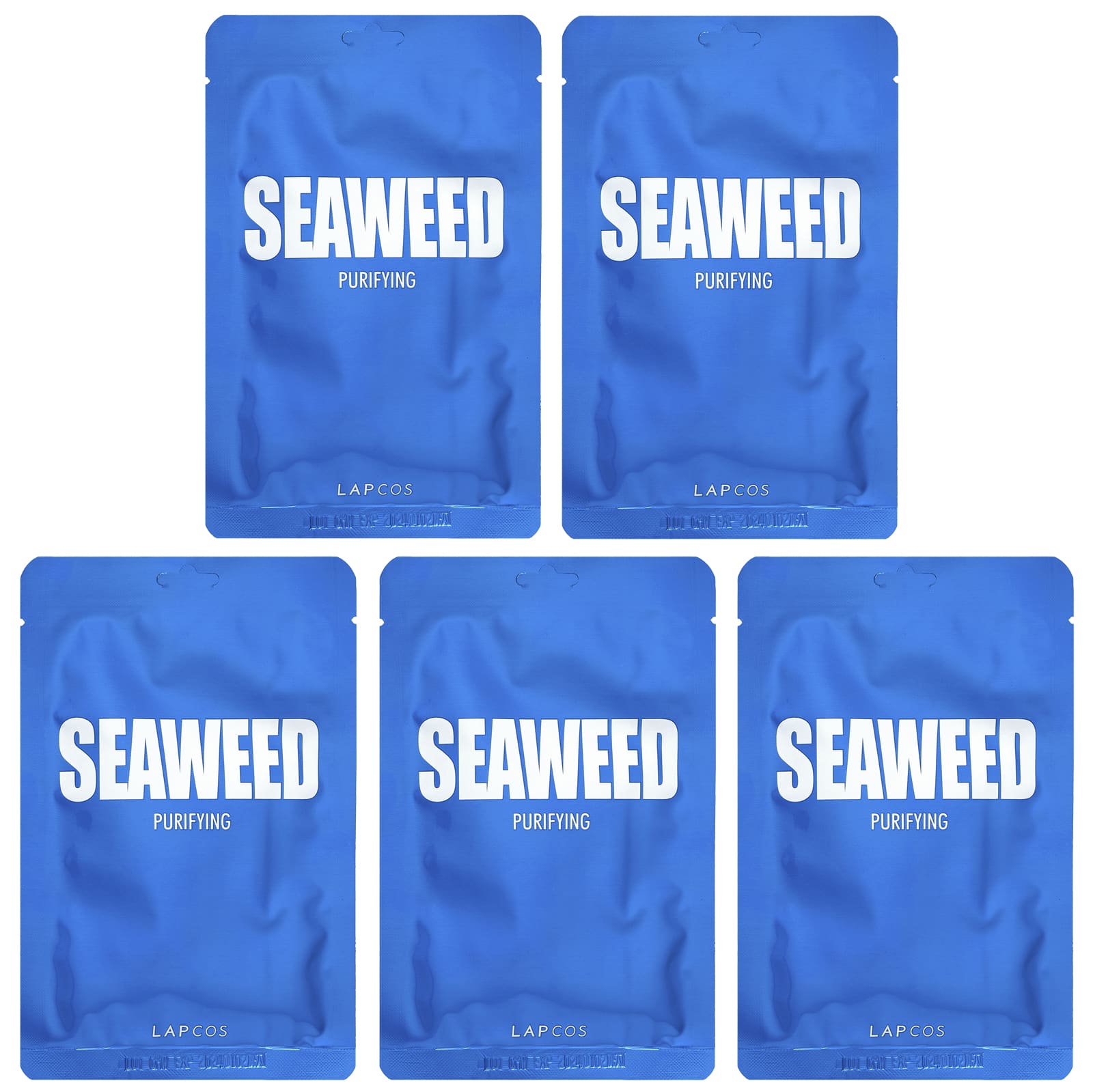 Lapcos-Seaweed Beauty Sheet  Mask Set-Purifying-5 Sheets-0.84 fl oz (25 ml) Each