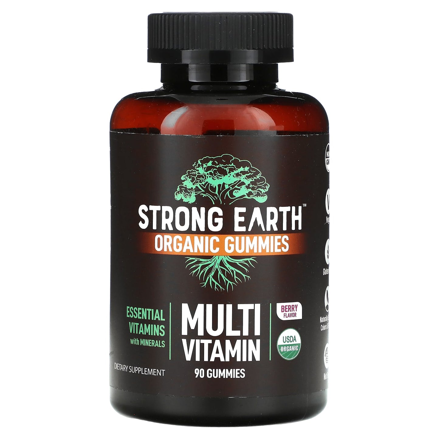 YumV's-Strong Earth Kids Organic Gummies-Multi Vitamin-Berry-90 Gummies