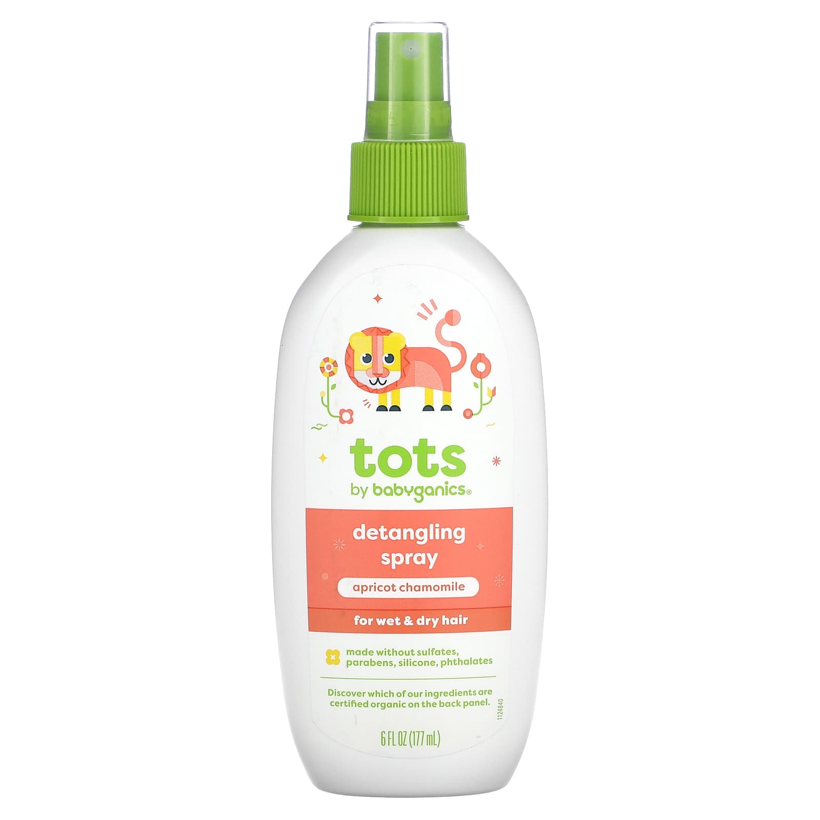 Babyganics-Tots Detangling Spray-Apricot Chamomile-6 fl oz (177 ml)