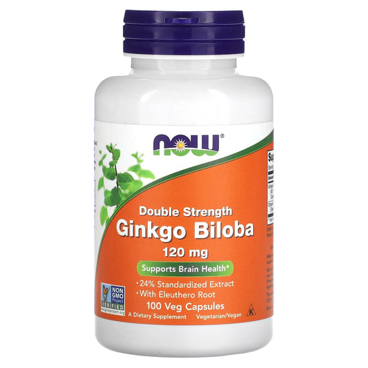 NOW Foods-Double Strength Ginkgo Biloba-120 mg-100 Veg Capsules