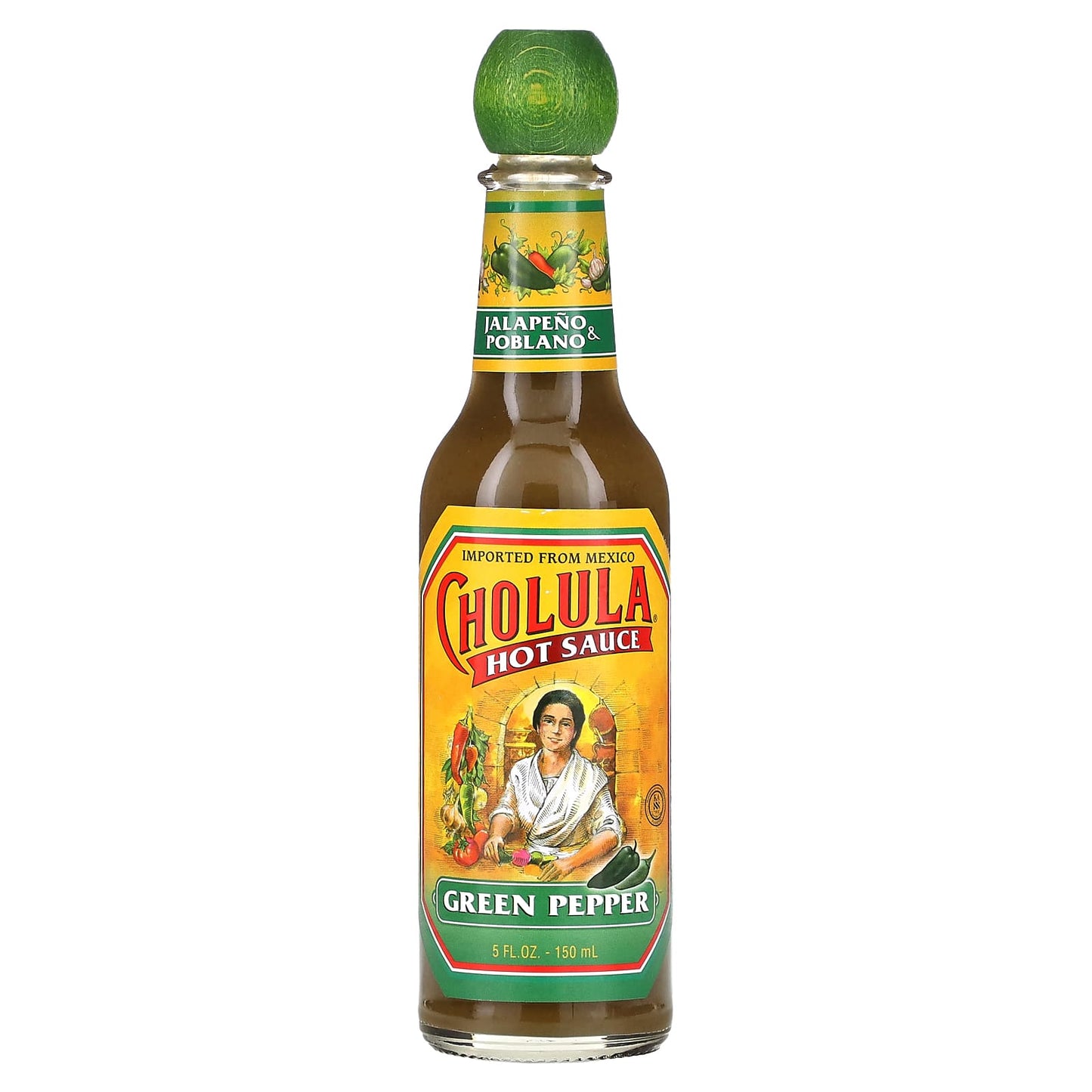 Cholula-Hot Sauce-Green Pepper-Jalapeno & Poblano-5 fl oz (150 ml)