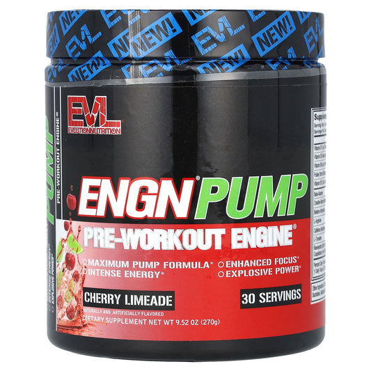 EVLution Nutrition-ENGN Pump-Pre-Workout Engine-Cherry Limeade-9.52 oz (270 g)