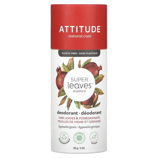 ATTITUDE-Super Leaves Deodorant-Vine Leaves & Pomegranate-3 oz (85 g)