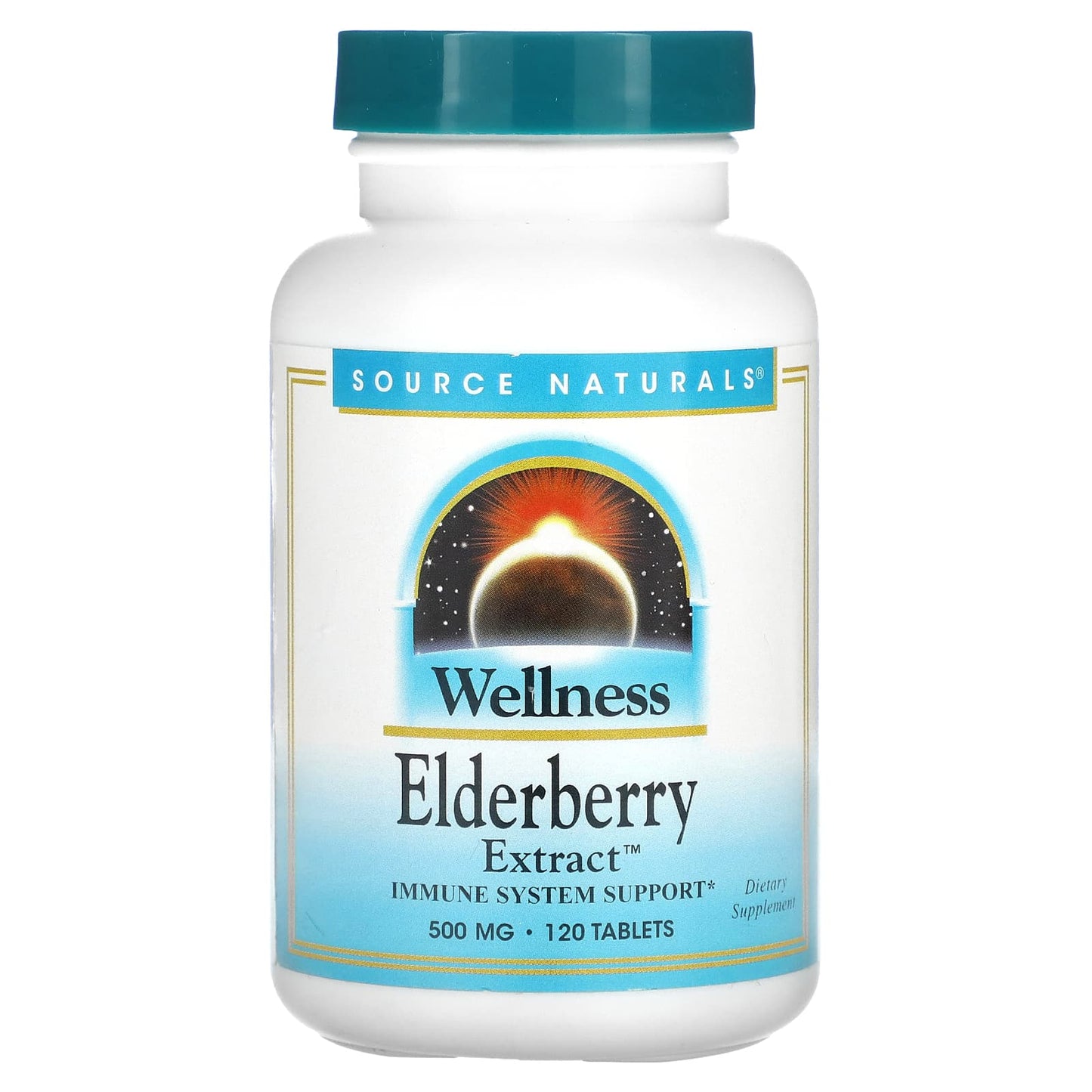 Source Naturals-Wellness-Elderberry Extract-500 mg-120 Tablets (166 mg per Tablet)