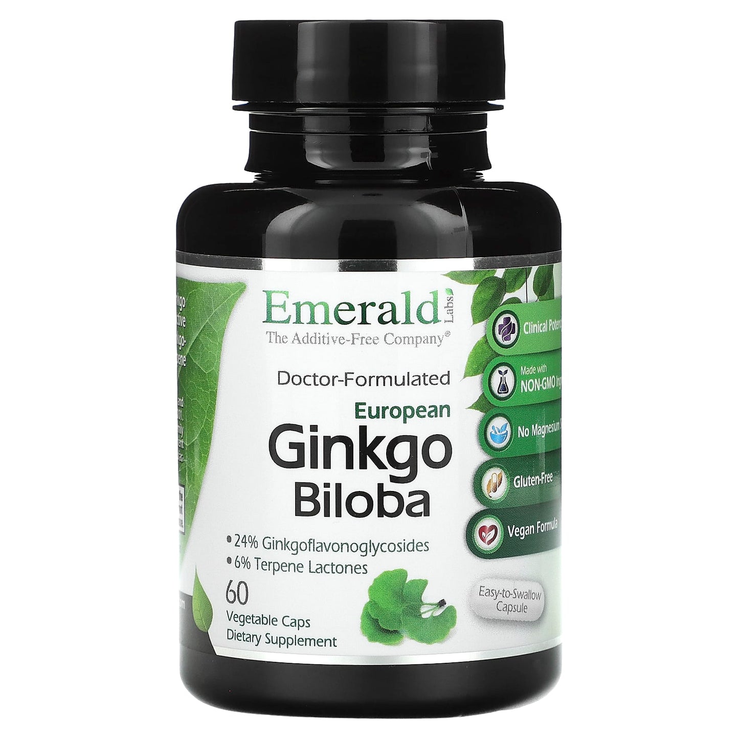 Emerald Laboratories-European Ginkgo Biloba-60 Vegetable Caps