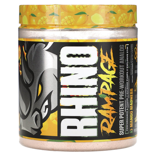 MuscleSport-Rhino Rampage-Super Potent Pre-Workout Analog-Mango Madness-7.4 oz (210 g)