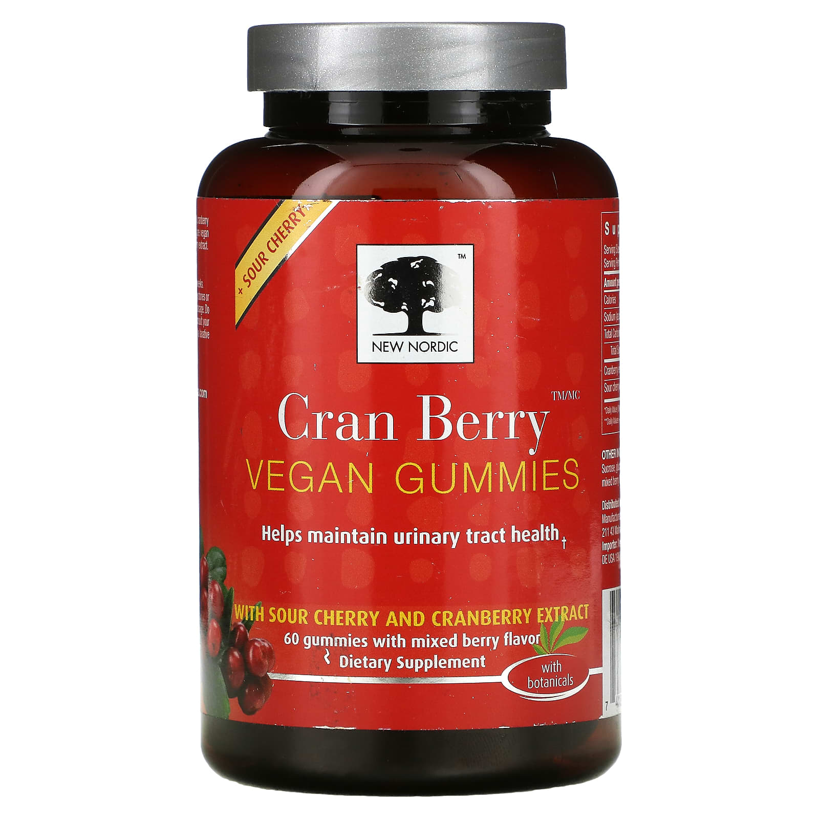 New Nordic-Cran Berry Vegan Gummies-Mixed Berry-60 Gummies