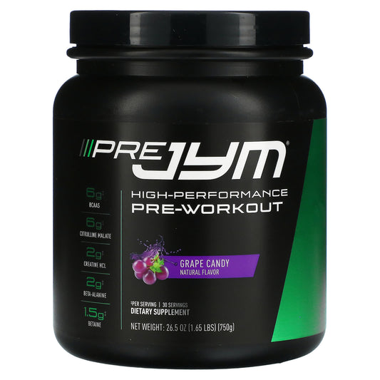 JYM Supplement Science-Pre JYM-High Performance Pre-Workout-Grape Candy-1.65 lbs (750 g)