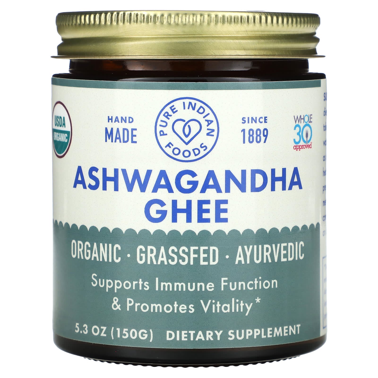 Pure Indian Foods-Ashwagandha Ghee-5.3 oz (150 g)