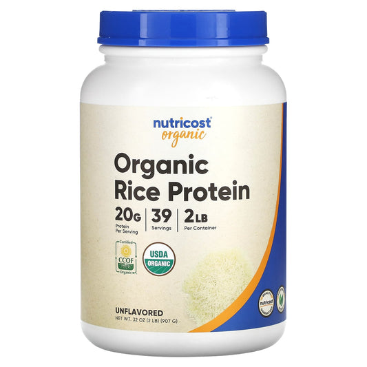 Nutricost-Organic Rice Protein-Unflavored-2 lb (907 g)