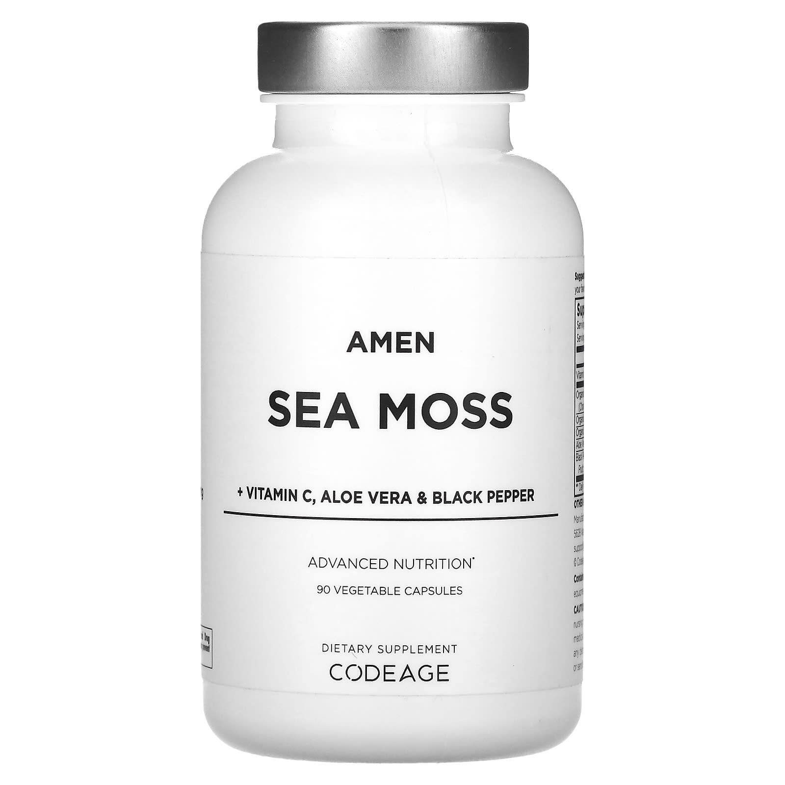 Codeage-Amen-Sea Moss + Vitamin C-Aloe Vera & Black Pepper-90 Vegetable Capsules