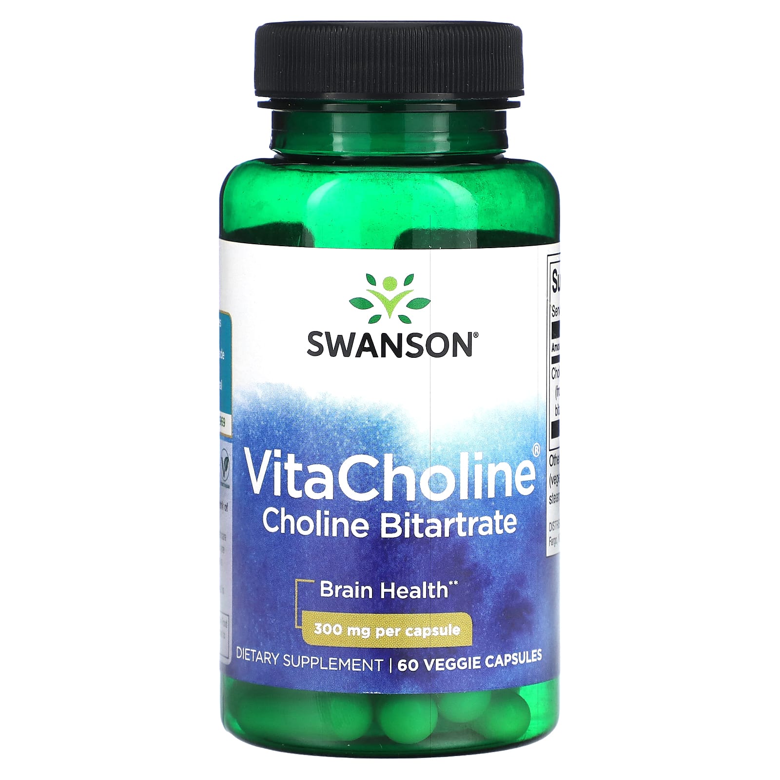 Swanson-VitaCholine Choline Bitartrate-300 mg-60 Veggie Capsules