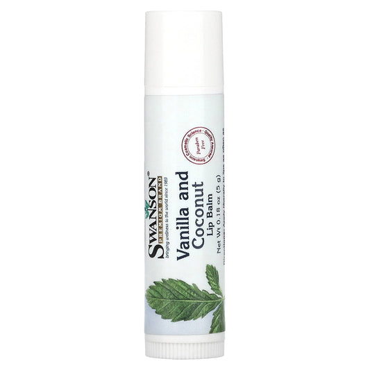 Swanson-Lip Balm-Vanilla and Coconut-0.18 oz (5 g)