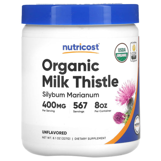 Nutricost-Organic Milk Thistle-Unflavored-400 mg-8.1 oz (227 g)