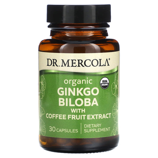 Dr. Mercola-Organic Ginkgo Biloba with Coffee Fruit Extract-30 Capsules