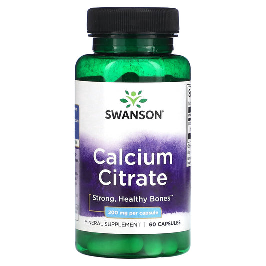 Swanson-Calcium Citrate-200 mg-60 Capsules