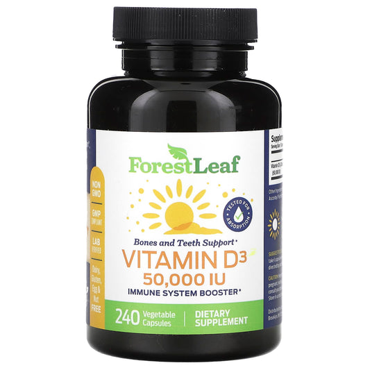 Forest Leaf-Vitamin D3-1,250 mcg (50,000 IU)-240 Vegetable Capsules