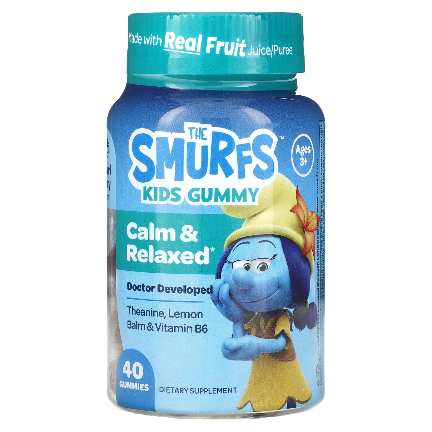 The Smurfs-The Smurfs-Kids Gummy-Calm & Relaxed-Smurf Berry-Ages 3+-40 Gummies