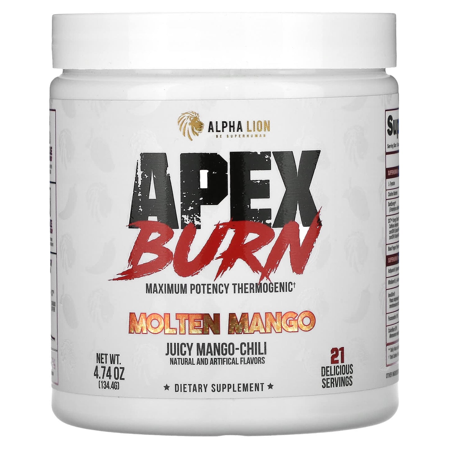 ALPHA LION-Apex Burn-Molten Mango-Juicy Mango-Chili-4.74 oz (134.4 g)