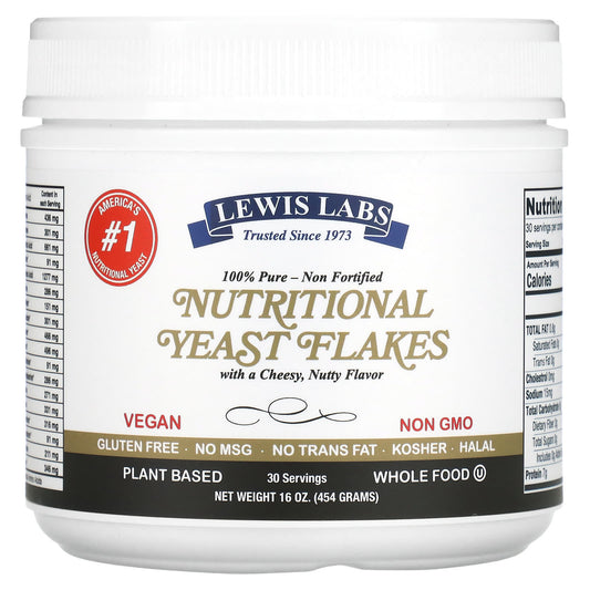 Lewis Labs-Nutritional Yeast Flakes-16 oz (454 g)