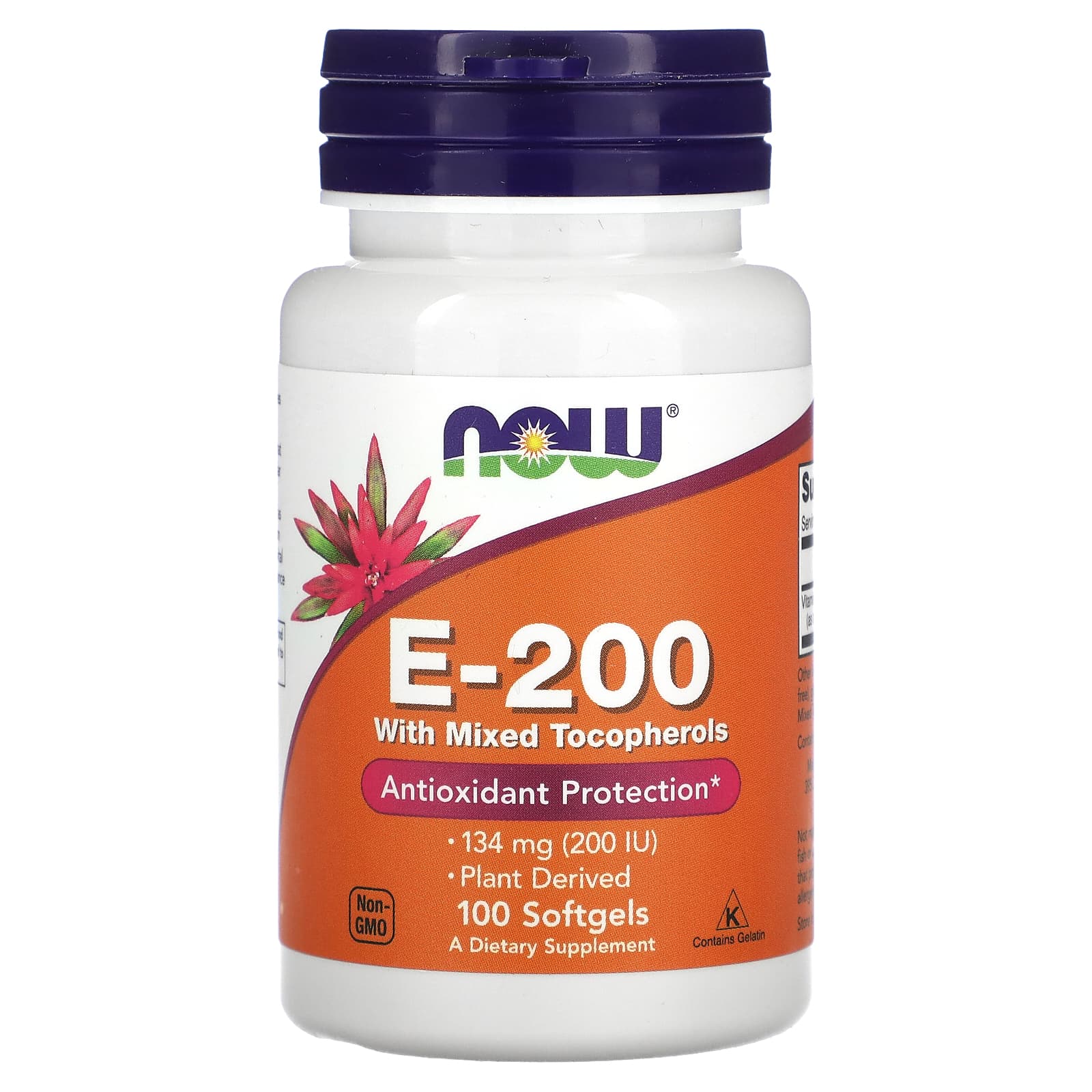 NOW Foods-E-200 with Mixed Tocopherols-134 mg (200 IU)-100 Softgels