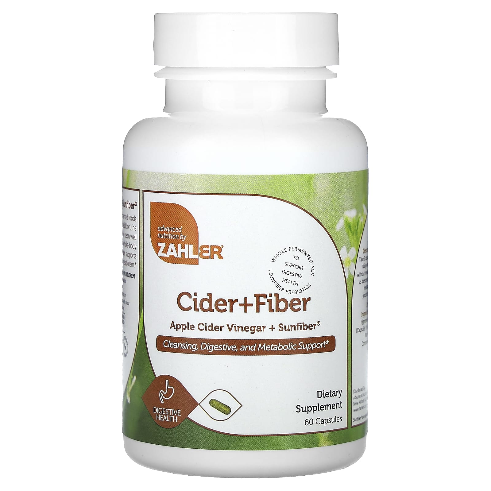 Zahler-Apple Cider Vinegar + Sunfiber-60 Capsules