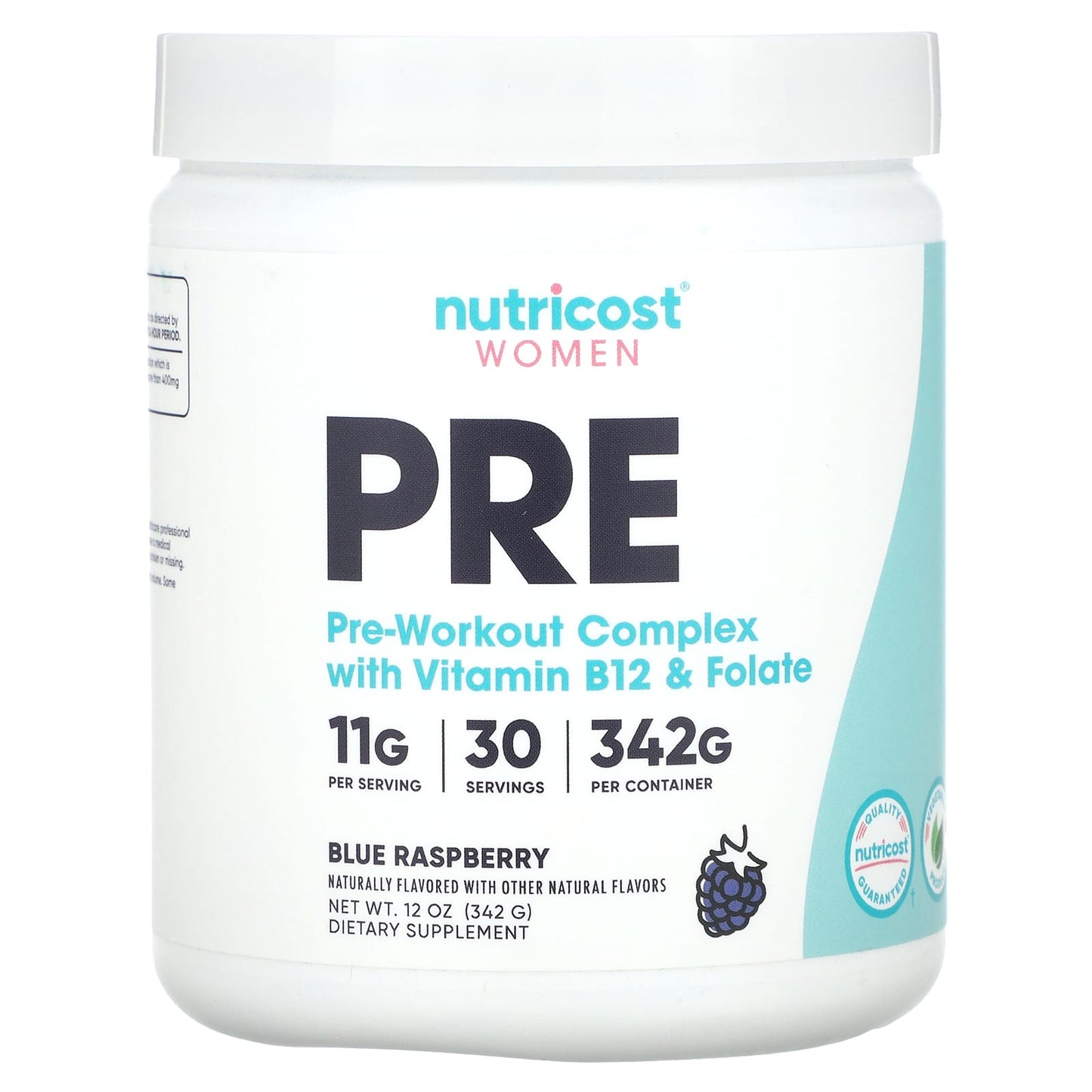 Nutricost-Women-Pre-Workout Complex With Vitamin B12 & Folate-Blue Raspberry-12 oz (342 g)