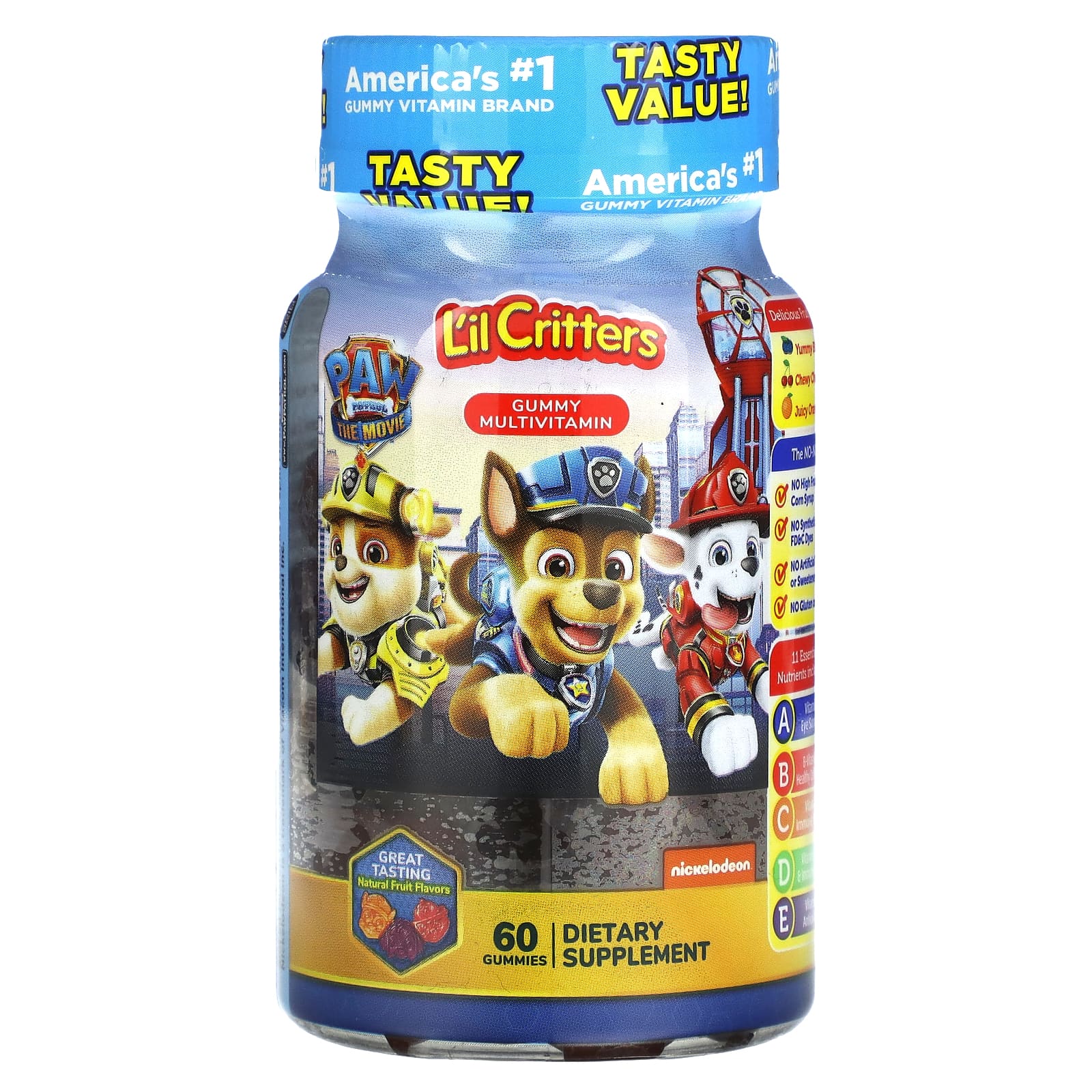 L'il Critters-Paw Patrol The Movie-Gummy Multivitamin-Natural Fruit-60 Gummies