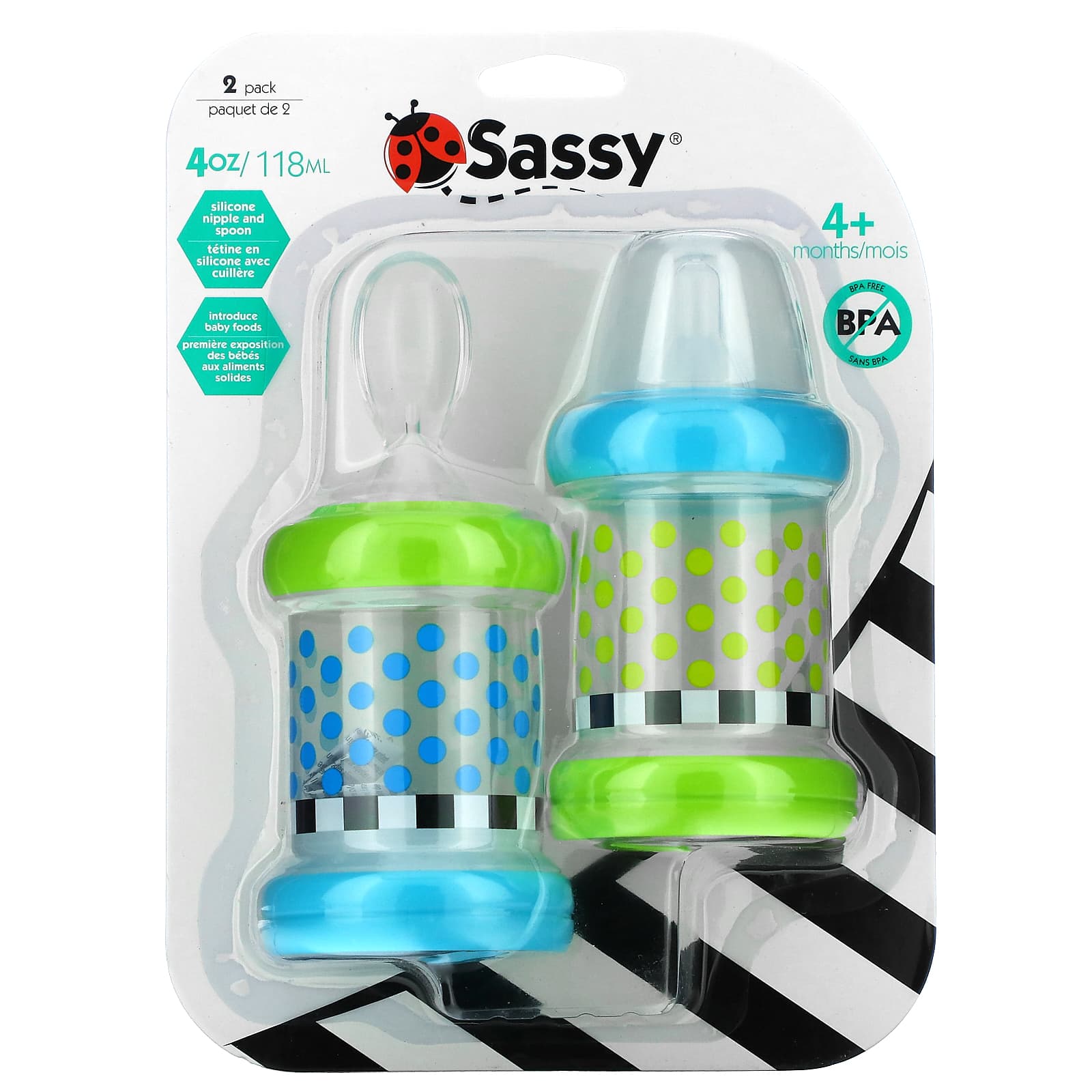 Sassy-Baby Food Nurser-4+ Months-2 Pack- 4 oz (118 ml) Each