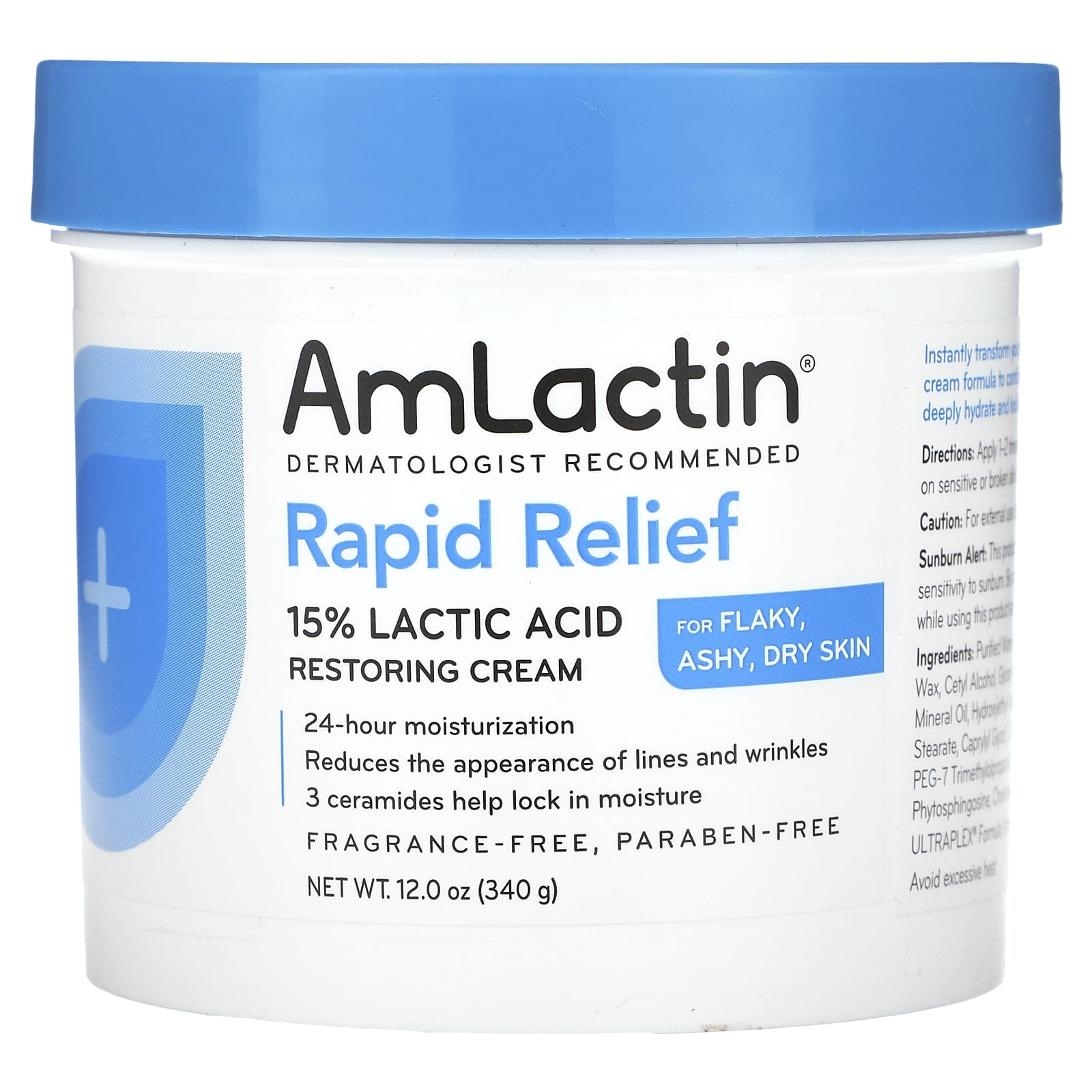 AmLactin-Rapid Relief-15% Lactic Acid Restoring Lotion-Fragrance Free-12 oz (340 g)